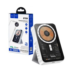 Power Bank Magnético Hoco Q10A Transparent Discovery Edition PD20W 10000mAh Branco